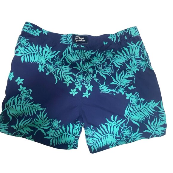 Reyn Spooner Mens Tropical Floral Swim Trunks 2XL Blue & Green Drawstring Stretc - Picture 3 of 13